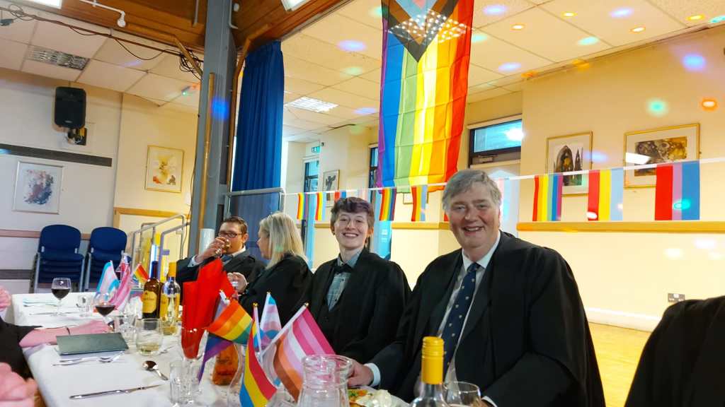Izzy Hubert (left) and Revd David Wilkinson, Principle of St John's College (right) 